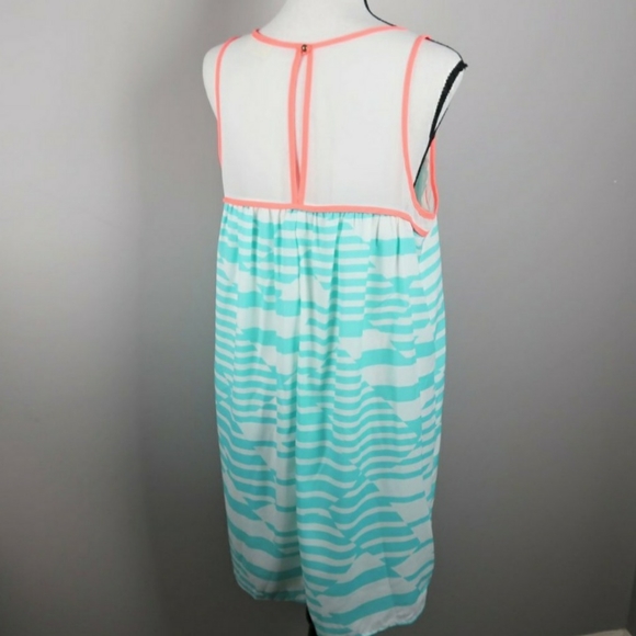 Everly Turquoise and Orange Swing Dress Size Large - Picture 4 of 7